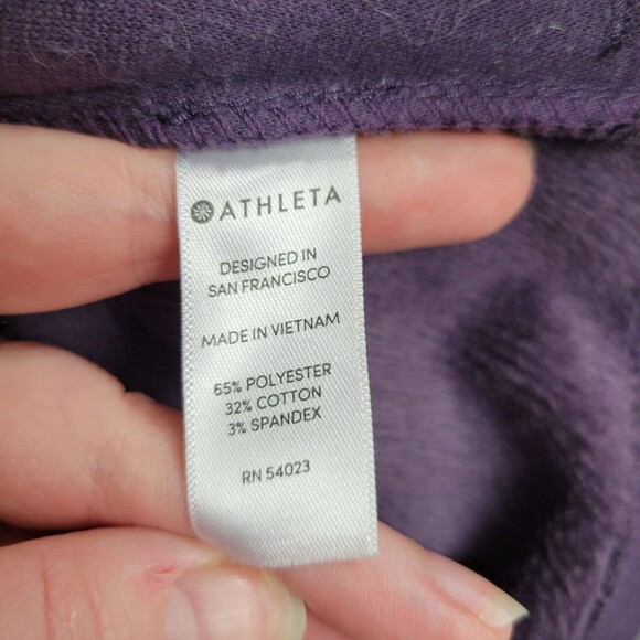 ATHLETA 383402 Purple Cozy Karma Asymmetrical Fleece Sweatshirt Crocus SIZE XS - Picture 12 of 12